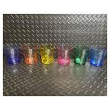 Colorful Plastic Dinnerware Set - Square Bowls, Turquoise Rounds & Rainbow Tumblers