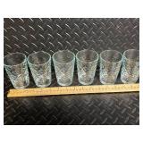 Bubble Pattern Glassware Set - Tall Tumbler Glasses & Nesting Bowls, Clear Glass