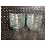 Bubble Pattern Glassware Set - Tall Tumbler Glasses & Nesting Bowls, Clear Glass