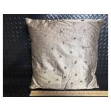 Decorative Throw Pillows - Zigzag Black/White, White Rosette, Taupe Satin (Lot of 3)