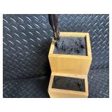 Wooden Knife Block Set with Knives, Scissors, Skewers, Forks & Cups