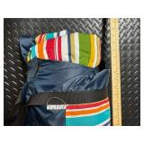 Tuffo Nap Mat - Striped Multi-Color Pattern, Navy Backing, Foldable Daycare Mat