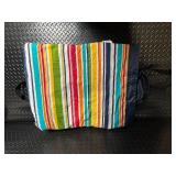 Tuffo Nap Mat - Striped Multi-Color Pattern, Navy Backing, Foldable Daycare Mat