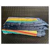 Tuffo Nap Mat - Striped Multi-Color Pattern, Navy Backing, Foldable Daycare Mat