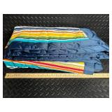 Tuffo Nap Mat - Striped Multi-Color Pattern, Navy Backing, Foldable Daycare Mat