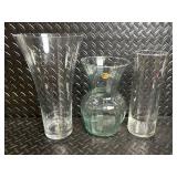 Glass Vases & Jars - Clear & Green, Assorted Sizes