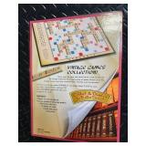 Scrabble Vintage Crossword Game Set with The Official Dictionary & Framed Poster