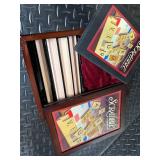 Scrabble Vintage Crossword Game Set with The Official Dictionary & Framed Poster