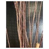 Wooden Rectangular Vase with Dried Twigs