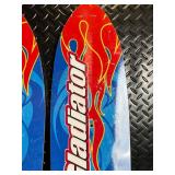 NMI Water Skis - Flame Graphic 44-45in - Made in USA Fort Worth TX (Lot of 2)