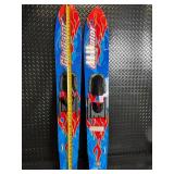 NMI Water Skis - Flame Graphic 44-45in - Made in USA Fort Worth TX (Lot of 2)