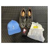 FootJoy Contour Casual Golf Shoes 9M & Legends Cap & Titleist Pro V1 Ball & Masters Towel & Socks