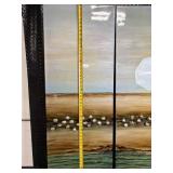 Seascape Diptych Painting on Wood Panels - Beach & Pebble Shore (2-Panel)