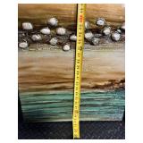 Seascape Diptych Painting on Wood Panels - Beach & Pebble Shore (2-Panel)