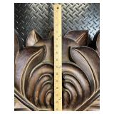 Uttermost 13530 Floral Leaf Wall Panels - Pair, Dark Brown Floral Relief