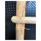 Handcrafted Ladder - Rustic Wooden Step Ladder with Natural Twine Bindings