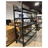 5-Tier Black Wire Shelving Rack - Heavy-Duty Steel Construction