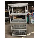 Industrial 5-Shelf Plastic Shelving Rack - Gray Plastic