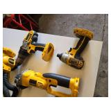 DeWalt Cordless Power Tools including Drill, Impact Driver, Angle Grinder, and Accessories - Batteries Untested, Units Worked in Testing