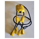 Yellow Jacket Power Cord Splitter with Four Outlets and Surge Protector