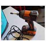 Ridgid 18V Cordless Impact Driver with Battery, Charger, and Makita Tool Bag