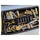 Ratchet and Sockets, Adjustable Pliers, and Utility Knife Tool Box