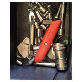 Ratchet and Sockets, Adjustable Pliers, and Utility Knife Tool Box