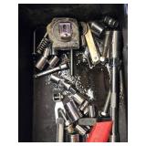 Ratchet and Sockets, Adjustable Pliers, and Utility Knife Tool Box