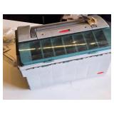 Lot of Hand Tools and Hardware including C-Clamp, Hammer, and Sockets, Wire Strippers, Stud Sensor