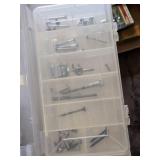 Plano StowAway Organizer Box with Assorted Hardware variety of screws, bolts, nuts, washers, anchors