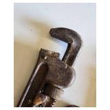 Set of Pipe Wrenches including Ridgid, Pittsburgh 8", Vintage Heavy Duty 10" and 14" Pipe Wrenches