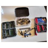 Lot of Tool Sets Including Ryobi and Masterforce Drill Bit Sets, Driver Bits, and Accessories - Missing Random Pieces