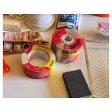 Painting Supplies including Home Depot Paint Bucket, Drop Cloth, and Roller Accessories