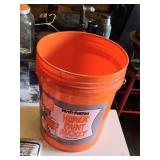 Painting Supplies including Home Depot Paint Bucket, Drop Cloth, and Roller Accessories