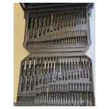 Drill Bit and Hole Saw Set including Various Sizes and Types In Case - Various Pieces Missing