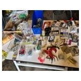 Huge Lot of Assorted Hardware and Tools including Screws, Clamps, Hooks, and Casters