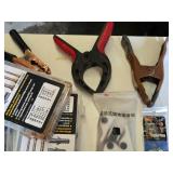Huge Lot of Assorted Hardware and Tools including Screws, Clamps, Hooks, and Casters