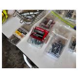 Huge Lot of Assorted Hardware and Tools including Screws, Clamps, Hooks, and Casters