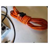 Extension cords with outlet box and cables
