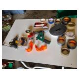 Assorted Tape and Adhesive Tools including Glue Guns, Tape Dispensers, and Plastic Mender