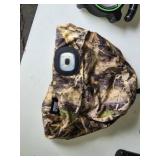 Lot of Flashlights and Headlamps Including Rechargeable LED Safety Lights, Black & Decker Work Light, and Accessories