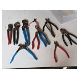 Lot of Pliers and Wire Cutters, Various Brands and Sizes