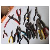Mixed Hand Tools including Pliers and Cutters Assortment