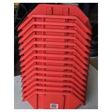 Stack of Red Plastic Storage Bins - Appr. 9x14
