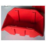 Stack of Red Plastic Storage Bins - Appr. 9x14