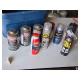 Barrier Bond Rubberized Undercoating, STA-BIL Small Engine Pro, Flex Seal Clear, Varathane Polyurethane, and Fill and Seal Spray Cans