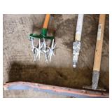 Cultivator with spiked wheels, and Squeegee