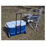 Folding Camping Chair and Wheeled Cooler