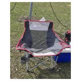 Ozark Trail and Popsicle Camping Chairs with Coleman Coolers and Drink Dispenser