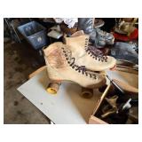Vintage Roller Skates and Accessories Including Riedell Boots, Red Strap Skates, and Spare Wheels